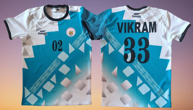 Vikram 33 Kabaddi Jersey – Blue White Custom Team Uniform | Premium Sports T-Shirt